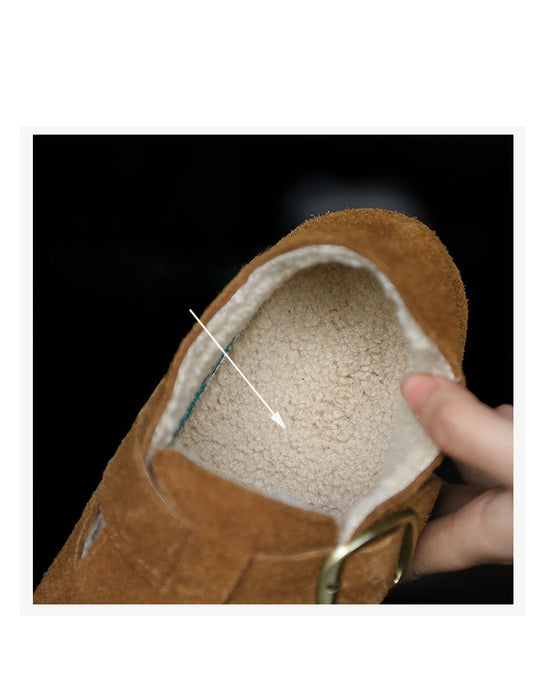 Autumn Winter Suede Fur Lining Comfortable Clogs Jan Shoe Trend 2026 89.00