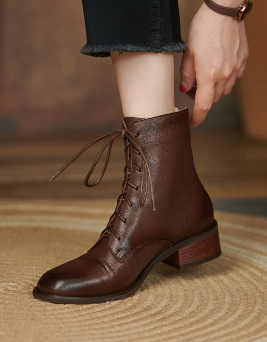 Autumn Winter Vintage Lace-up British Style Boots