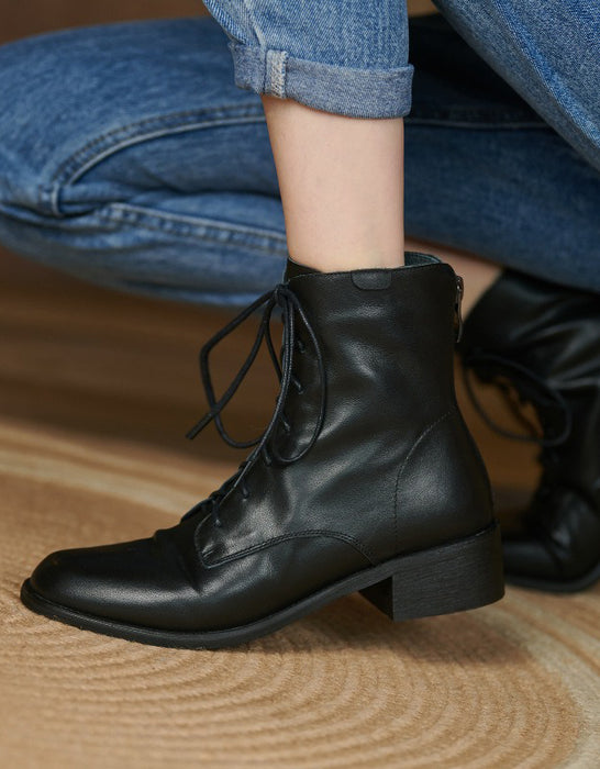 Autumn Winter Vintage Lace-up British Style Boots