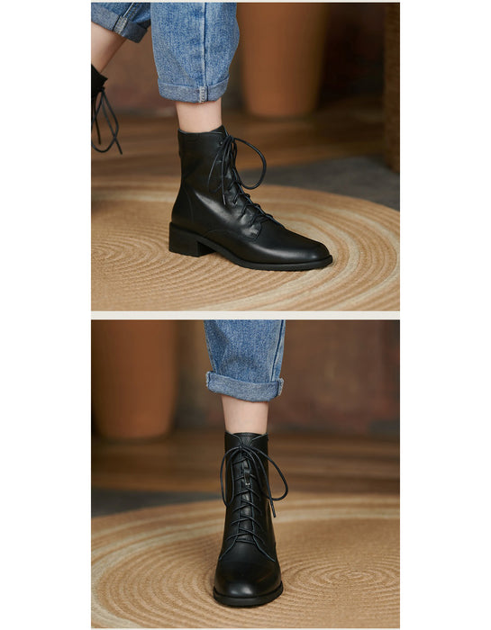 Autumn Winter Vintage Lace-up British Style Boots