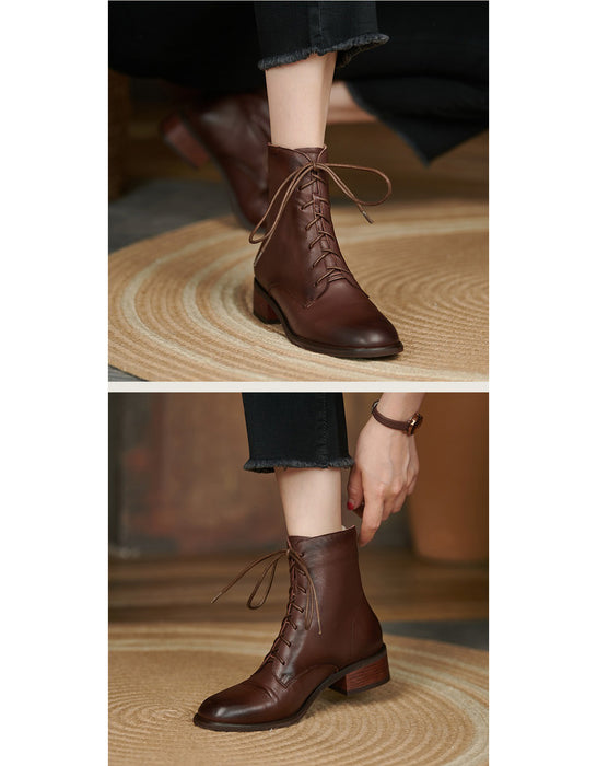 Autumn Winter Vintage Lace-up British Style Boots