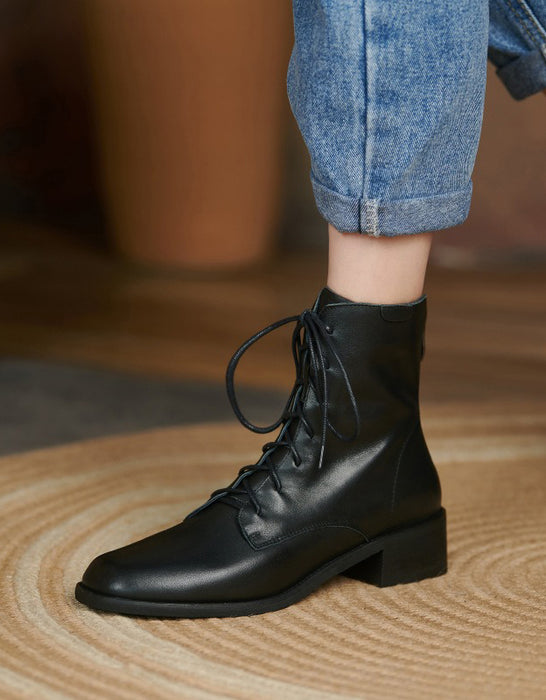 Autumn Winter Vintage Lace-up British Style Boots