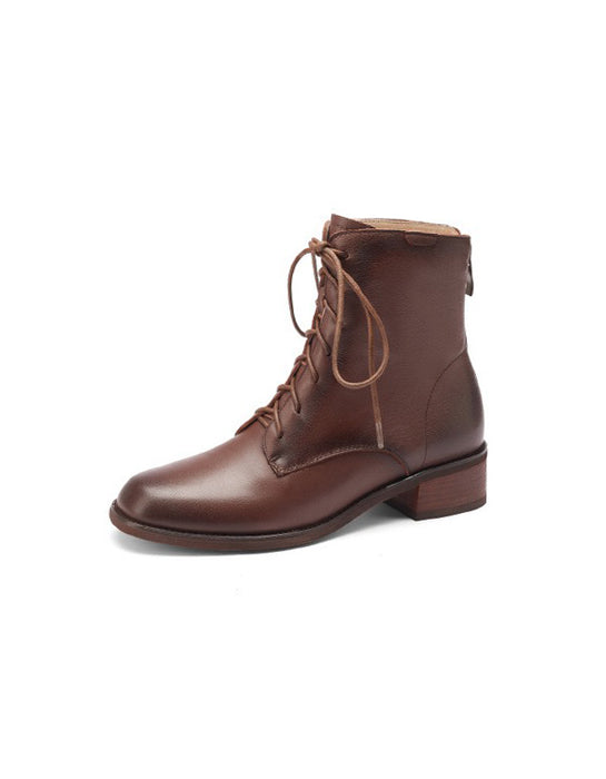 Autumn Winter Vintage Lace-up British Style Boots