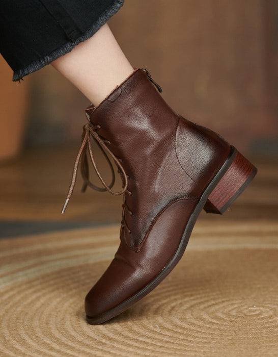 Autumn Winter Vintage Lace-up British Style Boots