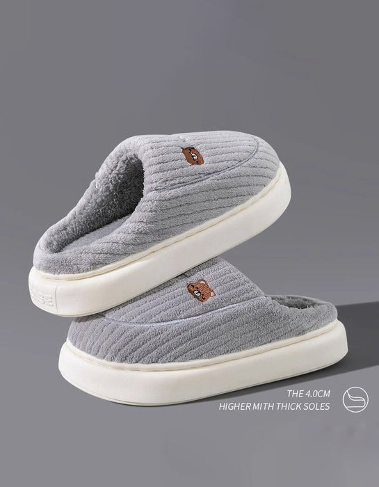 Autumn Winter Warm Fleece-lined Indoor Slippers
