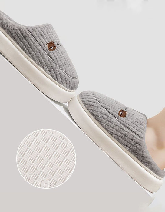 Autumn Winter Warm Fleece-lined Indoor Slippers