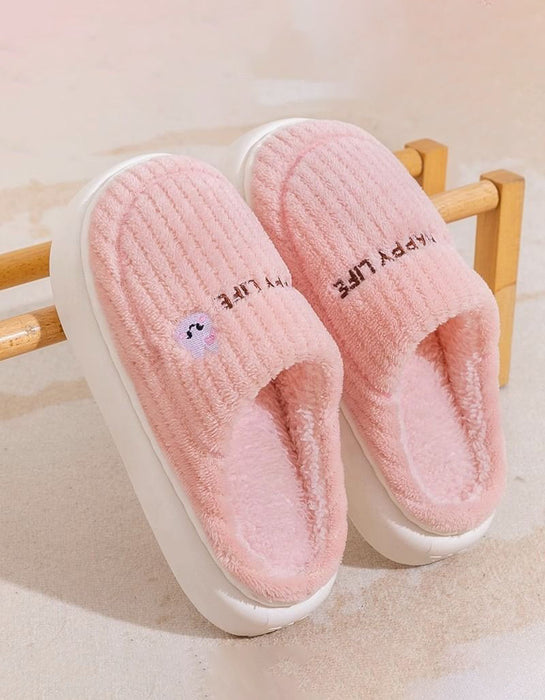 Autumn Winter Warm Fleece-lined Indoor Slippers