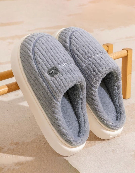 Autumn Winter Warm Fleece-lined Indoor Slippers