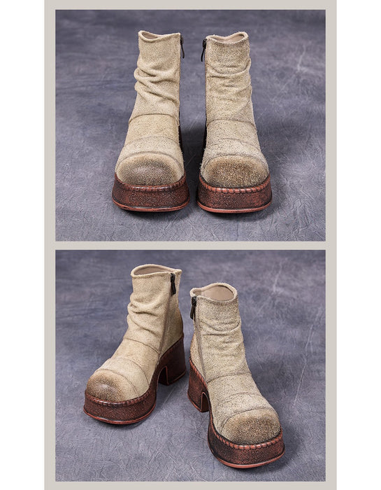 Autumn Winter Women Suede Chunky Platform Boots
