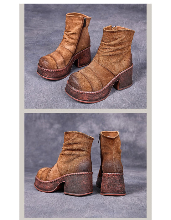 Autumn Winter Women Suede Chunky Platform Boots