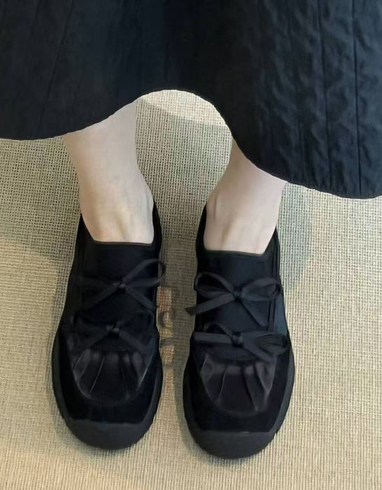 Ballet Inspired Bowknot Front Casual Chunky Sneakers