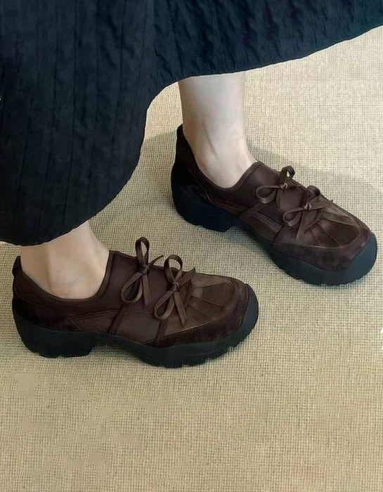 Ballet Inspired Bowknot Front Casual Chunky Sneakers