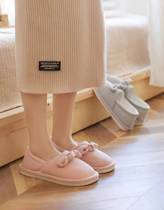 Big Size Bowknot Stripped Soft Indoor Shoes (Size 35-45) March Shoe Collection 2026 29.99