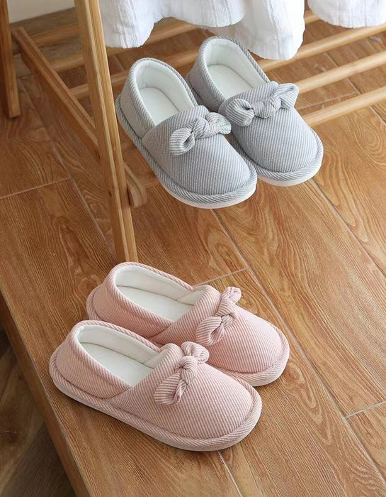 Big Size Bowknot Stripped Soft Indoor Shoes (Size 35-45) March Shoe Collection 2026 29.99