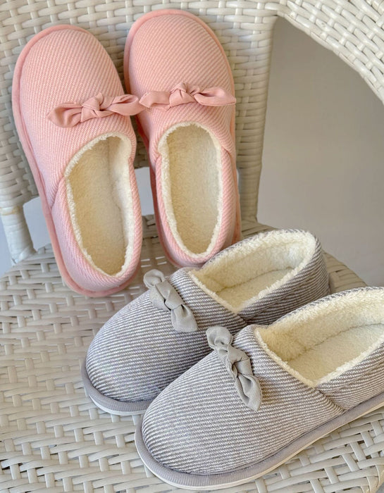 Big Size Bowknot Stripped Soft Indoor Shoes (Size 35-45) March Shoe Collection 2026 29.99