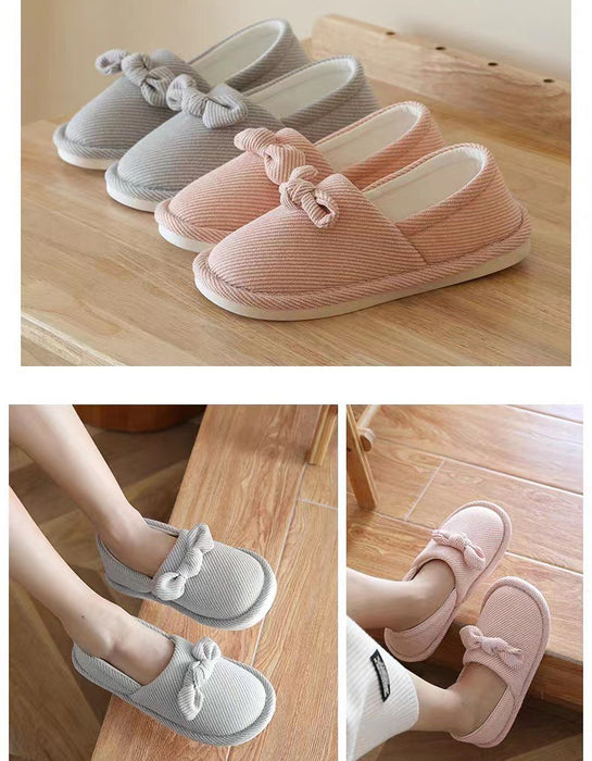 Big Size Bowknot Stripped Soft Indoor Shoes (Size 35-45) March Shoe Collection 2026 29.99