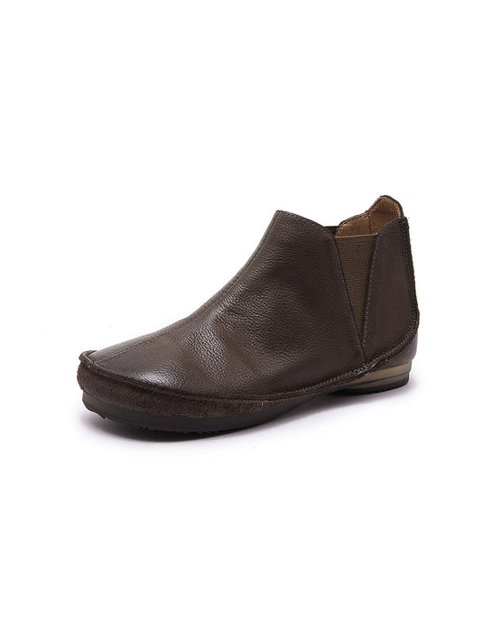 Bottes d'hiver en coton tricotées en cuir rétro faites à la main