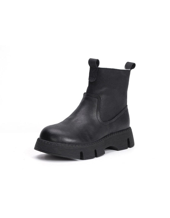 Big Size Handmade Real Leather Non-slip Autumn Winter Boots (35-42)