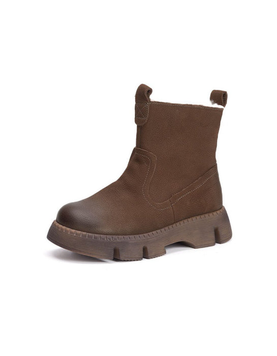 Big Size Handmade Real Leather Non-slip Autumn Winter Boots (35-42)