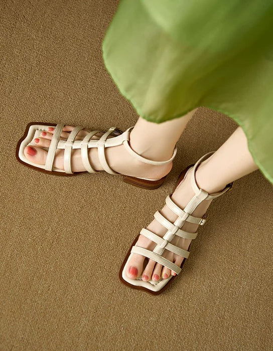 Big Size Sandals for Women, Summer Vintage Strappy Roman Style Sandals, Obiono June Shoes Collection 2026, 101.50