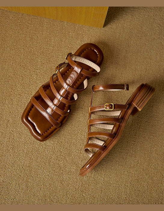 Big Size Sandals for Women, Summer Vintage Strappy Roman Style Sandals, Obiono June Shoes Collection 2026, 101.50