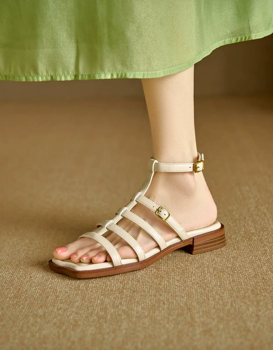 Big Size Sandals for Women, Summer Vintage Strappy Roman Style Sandals, Obiono June Shoes Collection 2026, 101.50