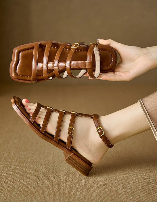 Big Size Sandals for Women, Summer Vintage Strappy Roman Style Sandals, Obiono June Shoes Collection 2026, 101.50