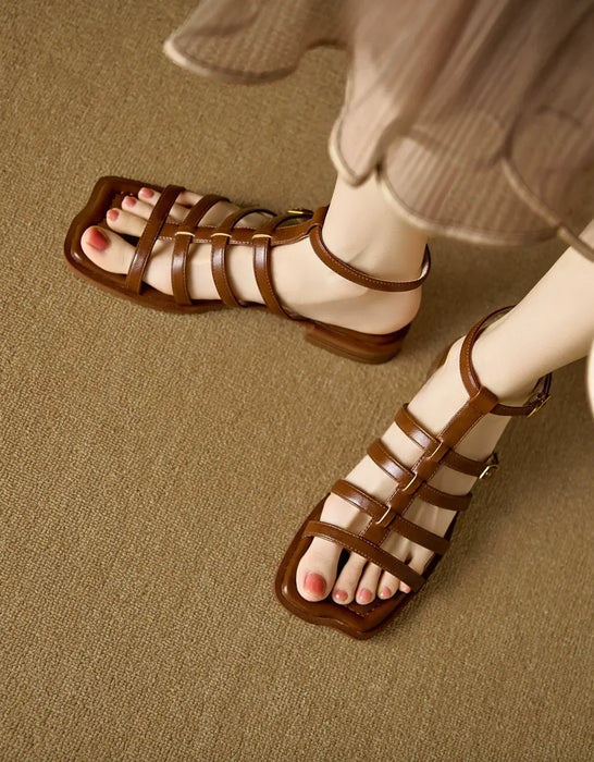 Big Size Sandals for Women, Summer Vintage Strappy Roman Style Sandals, Obiono June Shoes Collection 2026, 101.50