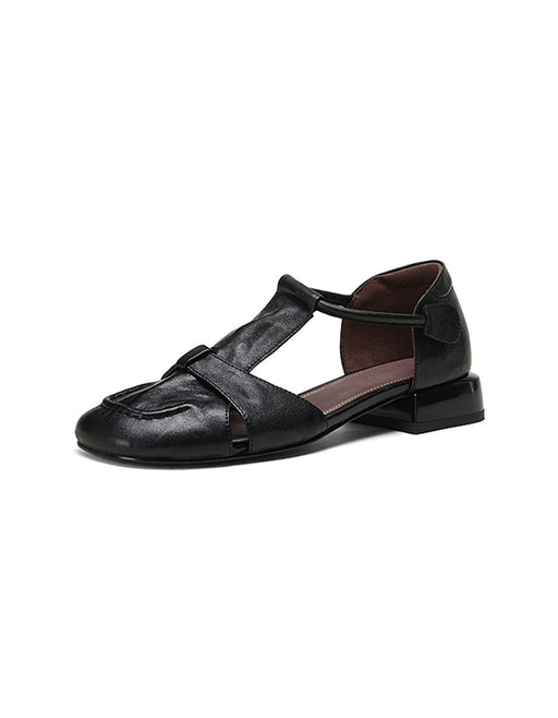 Big Size Shoes Vintage T-strap Close Toe Flat Sandals size 34- size42 May Shoes Collection 2026 98.99