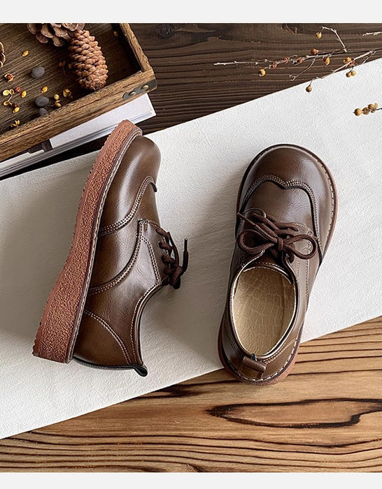Brogue Style Comfortable Lace-up Wide Toe Box Shoes