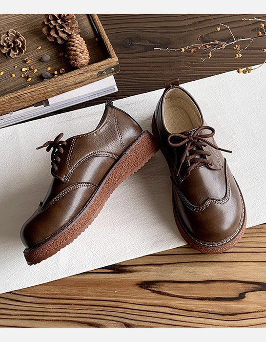 Brogue Style Comfortable Lace-up Wide Toe Box Shoes