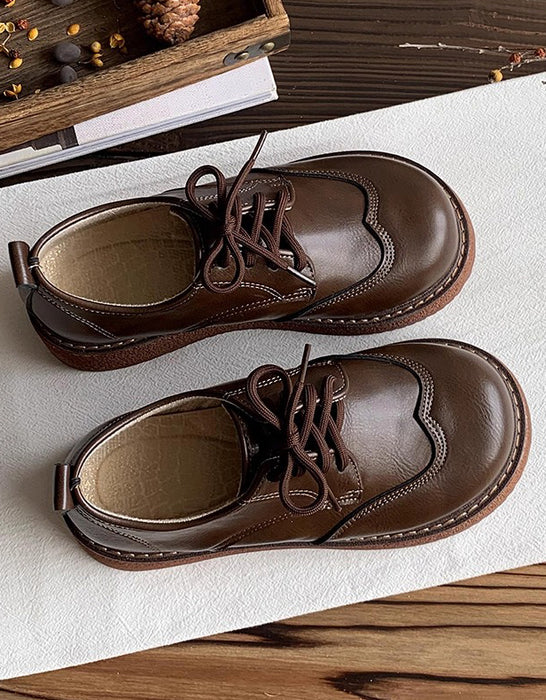 Brogue Style Comfortable Lace-up Wide Toe Box Shoes