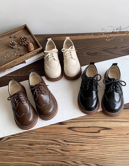Brogue Style Comfortable Lace-up Wide Toe Box Shoes