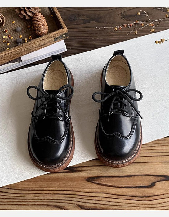 Brogue Style Comfortable Lace-up Wide Toe Box Shoes