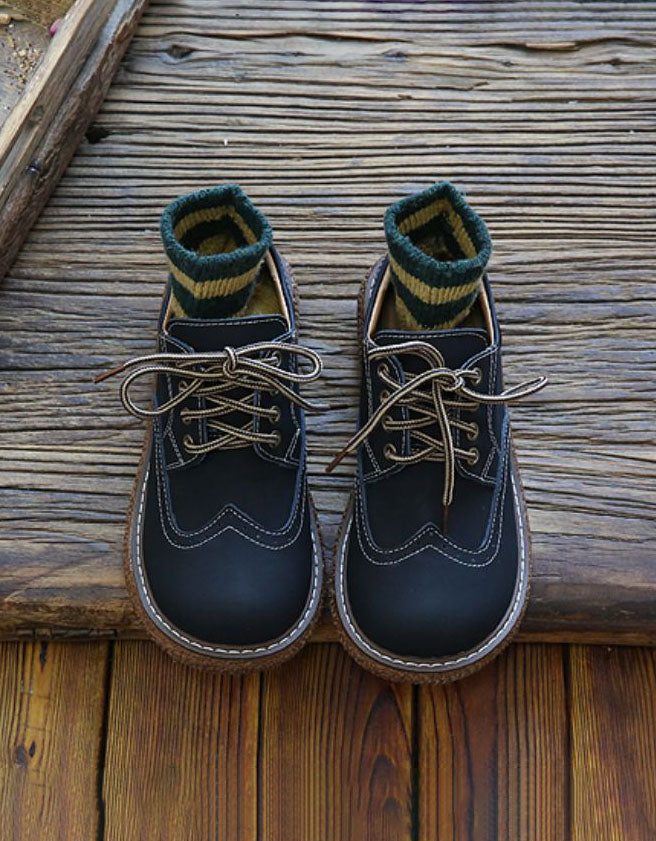 Brogue Style Platform Wide Toe Box Shoes — Obiono