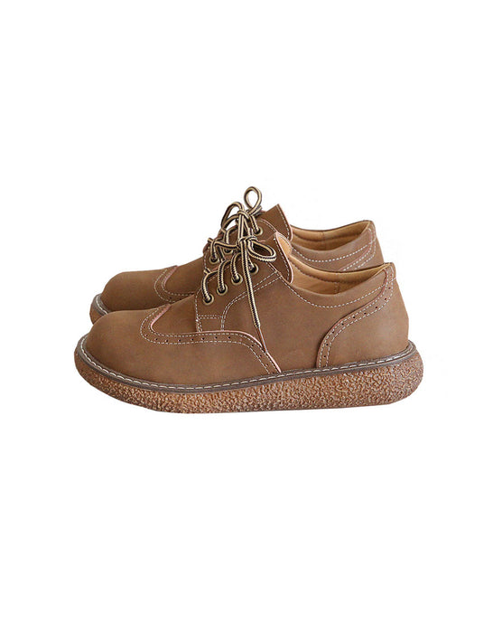 Brogue Style Platform Wide Toe Box Shoes — Obiono