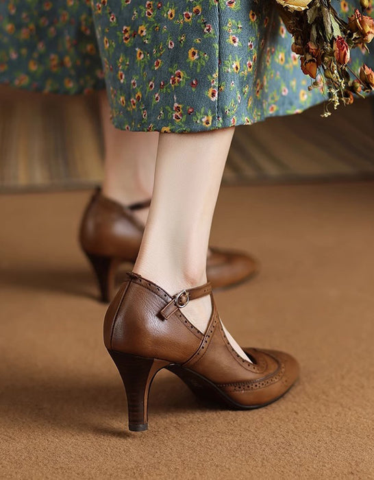 Chaussures Mary Jane à talons hauts et brides croisées vintage