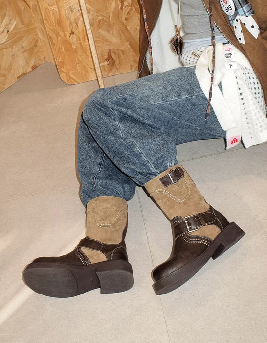 Botas de plataforma informales de terciopelo para mujer | Zapatos de regalo