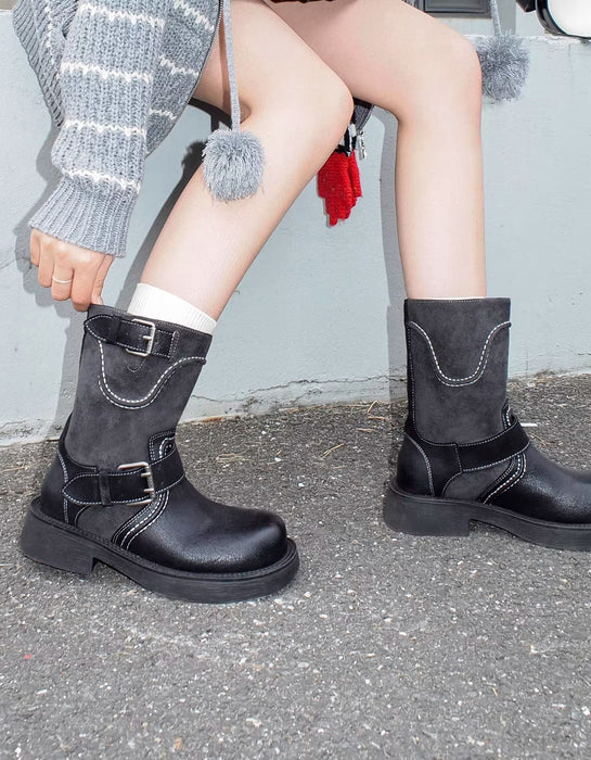 Botas de plataforma informales de terciopelo para mujer | Zapatos de regalo