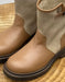 Women's Autumn Winter Buckle Detail Vintage Color-Block Mid-Calf Boots, Obiono Sep Shoes Collection 2026, 130.00