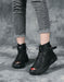 Buckle Retro Leather Open Toe Summer Boots April Shoes Collection 2026 89.90