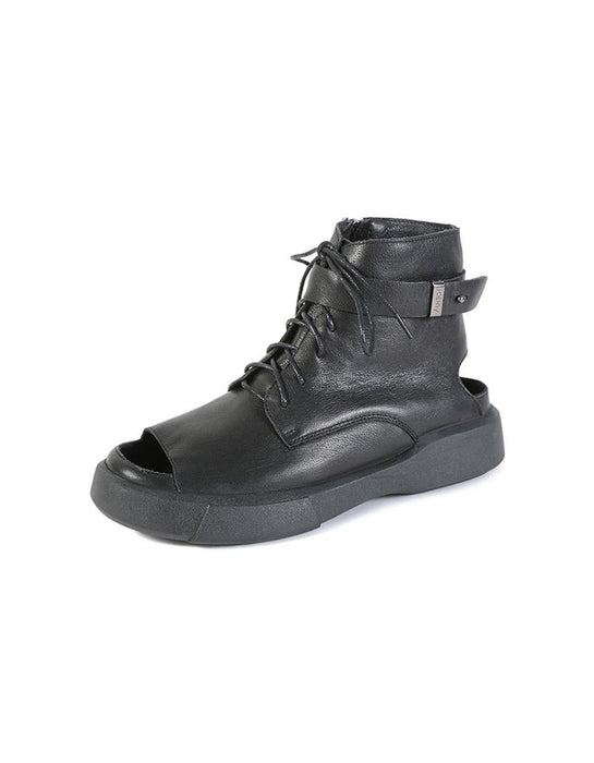 Sandalias y botas huecas con punta abierta hechas a mano