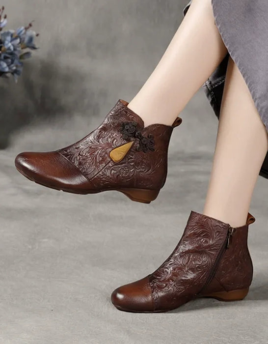 Chinese Buckle Embossing Handmade Retro Boots(35-42)