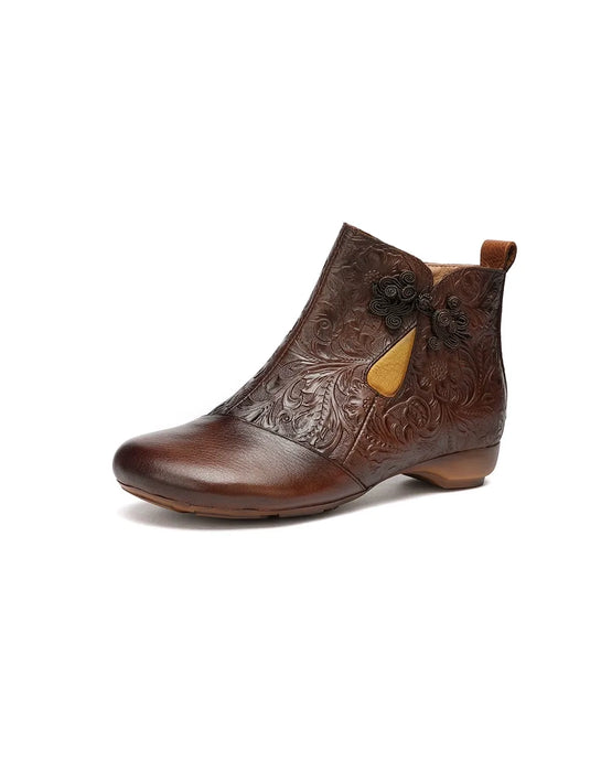 Chinese Buckle Embossing Handmade Retro Boots(35-42)