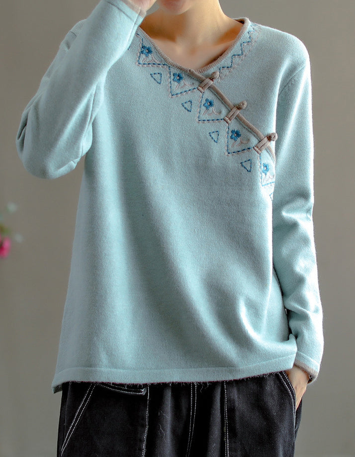 Neo Chinese Style Knit Top