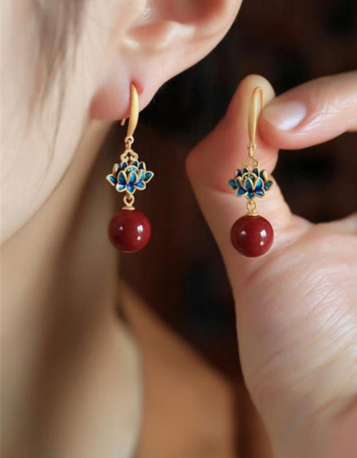 Chinese Style Retro Red Lotus Earrings for Women 2026 30.80