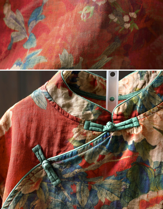 Chinese Style Stand Collar Ramie Print Sleeveless Shirt for Women Buykud Shirts Aug New in 2026 44.80