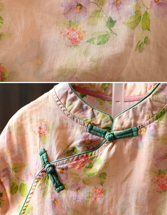 Chinese Style Stand Collar Ramie Print Sleeveless Shirt for Women Buykud Shirts Aug New in 2026 44.80