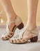 Handmade Embossed Velcro Retro Chunky Pumps March Shoes Collection 2022 72.00