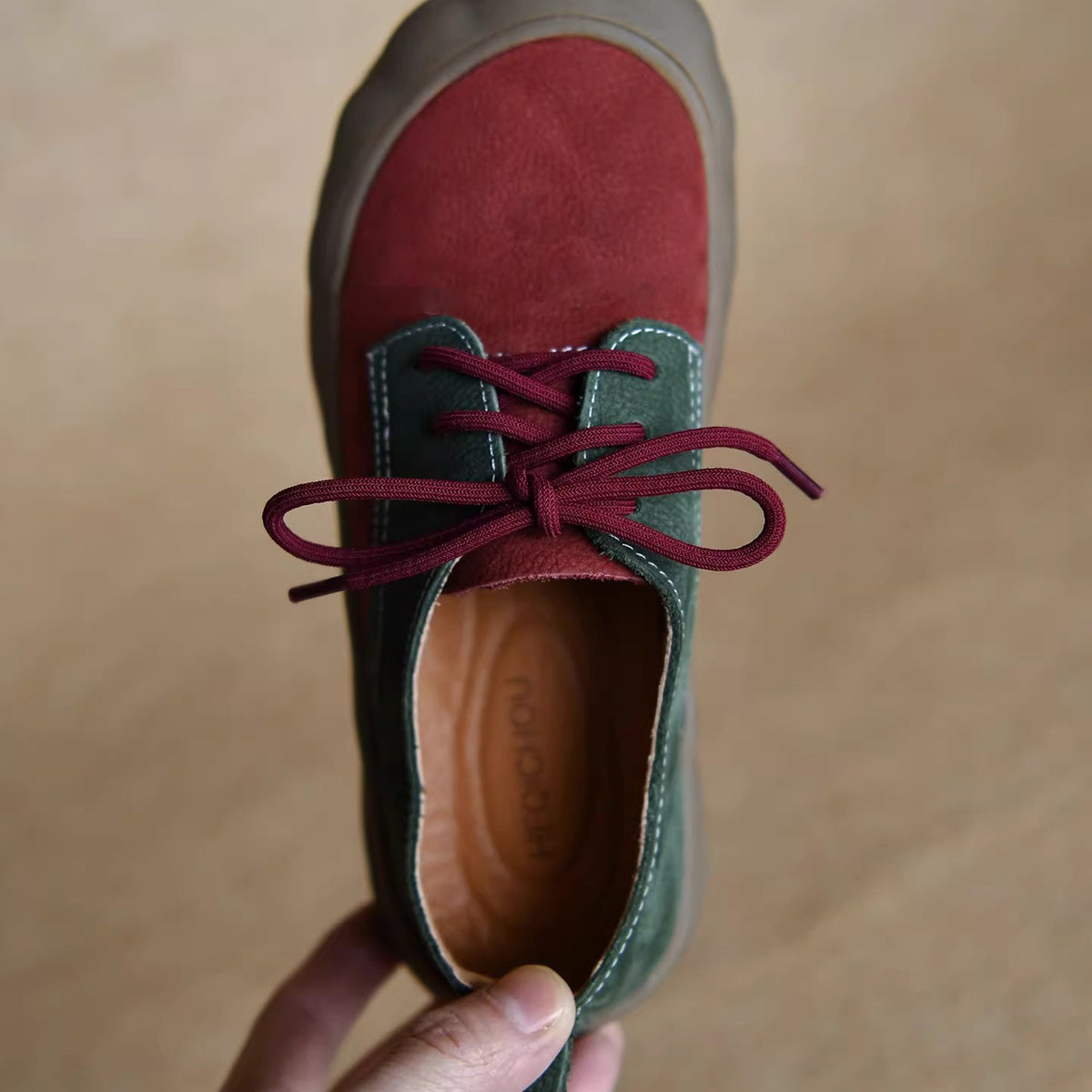 Color Match Comfortable Wide Toe Box Flat Shoes — Obiono